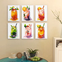 Cargar imagen en el visor de la galería, Mini Pintar por números 15x20cm (6 piezas) - Bebidas de Frutas en Tarro