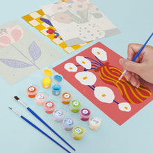 Cargar imagen en el visor de la galería, Mini Pintar por números 15x20cm (6 piezas) - Jarrones Florales Abstractos