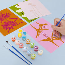 Cargar imagen en el visor de la galería, Mini Pintar por números 15x20cm (6 piezas) - Diseños Florales Modernos