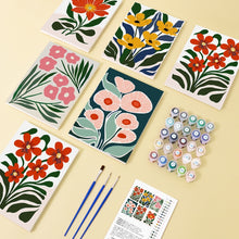 Cargar imagen en el visor de la galería, Mini Pintar por números 15x20cm (6 piezas) - Patrones Florales Coloridos