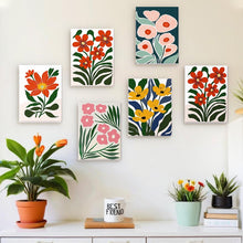 Cargar imagen en el visor de la galería, Mini Pintar por números 15x20cm (6 piezas) - Patrones Florales Coloridos