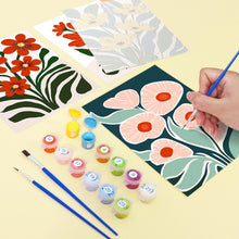 Cargar imagen en el visor de la galería, Mini Pintar por números 15x20cm (6 piezas) - Patrones Florales Coloridos