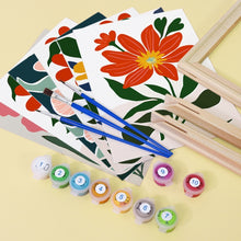 Cargar imagen en el visor de la galería, Mini Pintar por números 15x20cm (6 piezas) - Patrones Florales Coloridos