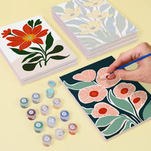 Cargar imagen en el visor de la galería, Mini Pintar por números 15x20cm (6 piezas) - Patrones Florales Coloridos