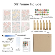 Cargar imagen en el visor de la galería, Mini Pintar por números 15x20cm (6 piezas) - Patrones Florales Coloridos