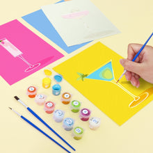 Cargar imagen en el visor de la galería, Mini Pintar por números 15x20cm (6 piezas) - Copas de Cóctel Elegantes