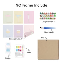 Cargar imagen en el visor de la galería, Mini Pintar por números 15x20cm (6 piezas) - Copas de Cóctel Elegantes