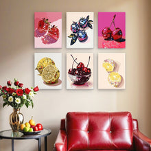 Cargar imagen en el visor de la galería, Mini Pintar por números 15x20cm (6 piezas) - Frutas Disco