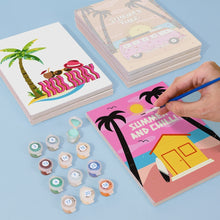Cargar imagen en el visor de la galería, Mini Pintar por números 15x20cm (6 piezas) - Carteles de Playas en Verano