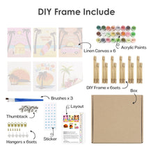 Cargar imagen en el visor de la galería, Mini Pintar por números 15x20cm (6 piezas) - Carteles de Playas en Verano