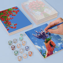 Cargar imagen en el visor de la galería, Mini Pintar por números 15x20cm (6 piezas) - Ramos de Flores en el Cielo