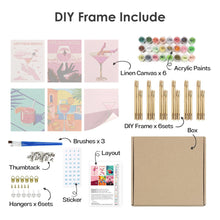 Cargar imagen en el visor de la galería, Mini Pintar por números 15x20cm (6 piezas) - Carteles de Cócteles Elegantes
