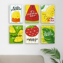 Cargar imagen en el visor de la galería, Mini Pintar por números 15x20cm (6 piezas) - Ilustraciones de Frutas de Verano