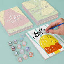 Cargar imagen en el visor de la galería, Mini Pintar por números 15x20cm (6 piezas) - Ilustraciones de Frutas de Verano