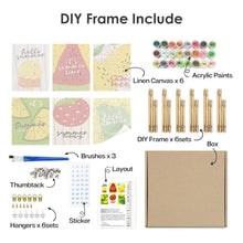 Cargar imagen en el visor de la galería, Mini Pintar por números 15x20cm (6 piezas) - Ilustraciones de Frutas de Verano