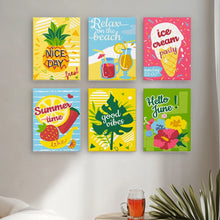 Cargar imagen en el visor de la galería, Mini Pintar por números 15x20cm (6 piezas) - Buenas Vibras Verano