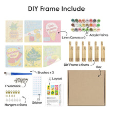 Cargar imagen en el visor de la galería, Mini Pintar por números 15x20cm (6 piezas) - Buenas Vibras Verano