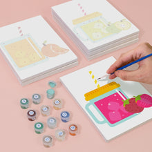 Cargar imagen en el visor de la galería, Mini Pintar por números 15x20cm (6 piezas) - Zumos de Frutas en Tarro