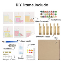 Cargar imagen en el visor de la galería, Mini Pintar por números 15x20cm (6 piezas) - Zumos de Frutas en Tarro