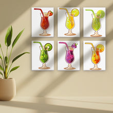 Cargar imagen en el visor de la galería, Mini Pintar por números 15x20cm (6 piezas) - Cócteles de Frutas