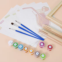 Cargar imagen en el visor de la galería, Mini Pintar por números 15x20cm (6 piezas) - Cócteles de Frutas