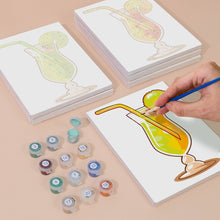 Cargar imagen en el visor de la galería, Mini Pintar por números 15x20cm (6 piezas) - Cócteles de Frutas