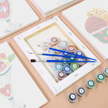 Cargar imagen en el visor de la galería, Mini Pintar por números 15x20cm (6 piezas) - Copas de Helado Sundae