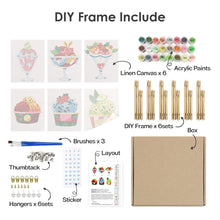 Cargar imagen en el visor de la galería, Mini Pintar por números 15x20cm (6 piezas) - Copas de Helado Sundae