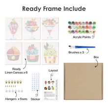 Cargar imagen en el visor de la galería, Mini Pintar por números 15x20cm (6 piezas) - Copas de Helado Sundae