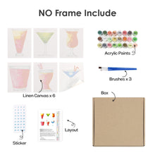 Cargar imagen en el visor de la galería, Mini Pintar por números 15x20cm (6 piezas) - Cócteles Coloridos