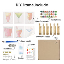 Cargar imagen en el visor de la galería, Mini Pintar por números 15x20cm (6 piezas) - Cócteles Coloridos