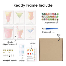 Cargar imagen en el visor de la galería, Mini Pintar por números 15x20cm (6 piezas) - Cócteles Coloridos