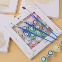 Cargar imagen en el visor de la galería, Mini Pintar por números 15x15cm (6 piezas) - Aceites Naturales