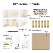 Cargar imagen en el visor de la galería, Mini Pintar por números 15x15cm (6 piezas) - Aceites Naturales