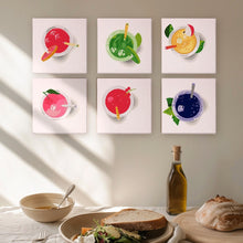 Cargar imagen en el visor de la galería, Mini Pintar por números 15x15cm (6 piezas) - Bebidas Refrescantes Coloridas
