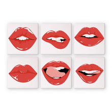 Cargar imagen en el visor de la galería, Pintura por números – Juego de 6 lienzos | Labios Rojos Figured'Art