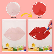 Cargar imagen en el visor de la galería, Mini Pintar por números 15x15cm (6 piezas) - Labios Rojos