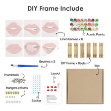 Cargar imagen en el visor de la galería, Mini Pintar por números 15x15cm (6 piezas) - Labios Rojos