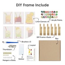 Cargar imagen en el visor de la galería, Mini Pintar por números 15x20cm (6 piezas) - Cócteles de Verano Vibrantes