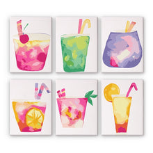 Cargar imagen en el visor de la galería, Pintura por números – Juego de 6 lienzos | Bebidas Tropicales Coloridas Figured'Art