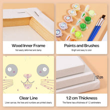 Cargar imagen en el visor de la galería, Mini Pintar por números 15x15cm (6 piezas) - Caras de Animales Tiernos 2