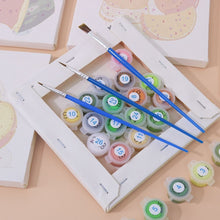 Cargar imagen en el visor de la galería, Mini Pintar por números 15x15cm (6 piezas) - Frutas y Verduras