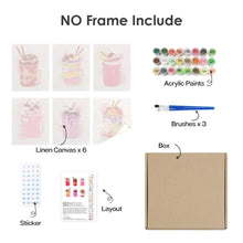 Cargar imagen en el visor de la galería, Mini Pintar por números 15x20cm (6 piezas) - Batidos