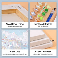 Cargar imagen en el visor de la galería, Mini Pintar por números 15x20cm (6 piezas) - Escenas Mediterráneas