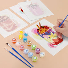Cargar imagen en el visor de la galería, Mini Pintar por números 15x20cm (6 piezas) - Batidos Coloridos
