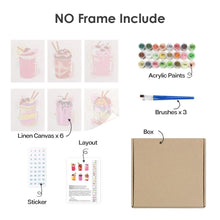 Cargar imagen en el visor de la galería, Mini Pintar por números 15x20cm (6 piezas) - Batidos Coloridos