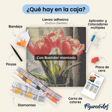 Cargar imagen en el visor de la galería, Mini Diamond Painting 25x25cm - Loto Blanco Brillante