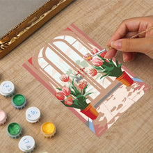 Cargar imagen en el visor de la galería, Mini Pintar por números con marco - Ventana florecida