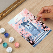 Cargar imagen en el visor de la galería, Mini Pintar por números con marco - Flores junto a la puerta azul