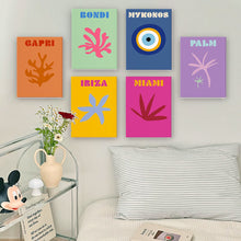 Cargar imagen en el visor de la galería, Mini Pintar por números 15x20cm (6 piezas) - Paraíso Costero: Playa Moderna